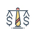 Color illustration icon for Business Law, enactment and lawmaking Royalty Free Stock Photo