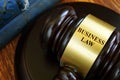 Business law sign on a gavel on desk Royalty Free Stock Photo