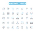 business Leader linear icons set. Visionary, Innovative, Strategic, Dynamic, Charismatic, Bold, Inspirational line