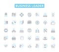 business Leader linear icons set. Visionary, Innovative, Strategic, Dynamic, Charismatic, Bold, Inspirational line