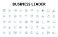 business Leader linear icons set. Visionary, Innovative, Strategic, Dynamic, Charismatic, Bold, Inspirational vector