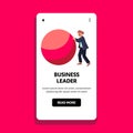 Business Leader Man Pushing Sphere Process Vector