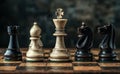 Business leaders use the concept of a black chess board game to represent planning and decision making Royalty Free Stock Photo