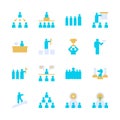 Business leadership icon set.Vector illustration