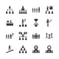 Business leadership icon set.Vector illustration