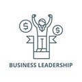 Business leadership line icon, vector. Business leadership outline sign, concept symbol, flat illustration Royalty Free Stock Photo