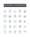 Business leadership line icons collection. Team management, Project coordination, Brand representation, Personnel