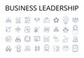 Business leadership line icons collection. Team management, Project coordination, Brand representation, Personnel