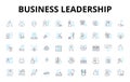 Business Leadership linear icons set. Visionary, Decisive, Innovative, Strategic, Motivating, Inspirational