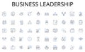 Business leadership line icons collection. Investments, Returns, Hedge, Portfolio, Arbitrage, Risk, Capital vector and