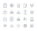 Business leadership outline icons collection. Leadership, Business, Manager, Strategy, Executive, Motivation, Influence