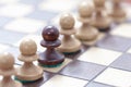 Business leadership, teamwork concept. Game of chess Royalty Free Stock Photo