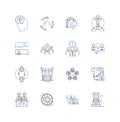 Business league line icons collection. Nerking, Partnership, Collaboration, Alliance, Success, Growth, Opportunity Royalty Free Stock Photo