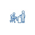 Business lecturer line icon concept. Business lecturer flat  vector symbol, sign, outline illustration. Royalty Free Stock Photo