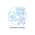 Business license blue gradient concept icon