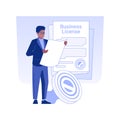 Business license isolated concept vector illustration.
