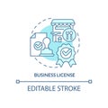 Business license turquoise concept icon