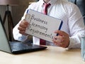 Business licensing requirements is shown on the conceptual business photo