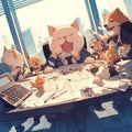 Business-like feline fun - Perfect for marketing & office themes!