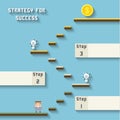 Business like a game on blue. Strategy for sucess