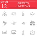 Business line icon icon set, finance and managment