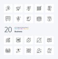 20 Business Line icon Pack like bag goal agreement achievement watch