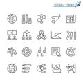 Business line icons. Editable stroke