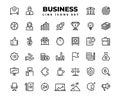 Business line icons. Finance target service support career award presentation idea strategy solution. Business vector