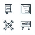 business line icons. linear set. quality vector line set such as presentation, vision, office material