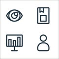 business line icons. linear set. quality vector line set such as user, analytics, book