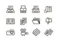 Business line icons set. Collection vector black outline logo for mobile apps web or site design Royalty Free Stock Photo