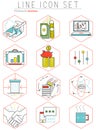 Business line icons set in flat design. Web Royalty Free Stock Photo