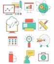 Business line icons set in flat design. Web Royalty Free Stock Photo