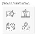 Business line icons set Royalty Free Stock Photo