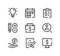 Business line icons set. Modern linear symbols, simple outline elements collection. Vector line icons Royalty Free Stock Photo