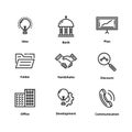 9 Business line icons