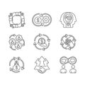 Business linear icons set Royalty Free Stock Photo
