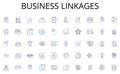 Business linkages line icons collection. Family, Bond, Connections, Heritage, Siblings, Descendants, Unity vector and