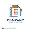 Business, list, plan, planning, task Logo Design. Blue and Orang