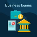 Business loans flat concept vector icon Royalty Free Stock Photo