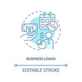 Business loans turquoise concept icon Royalty Free Stock Photo