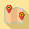 Business location map icon, flat style