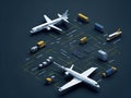 Business Logistics Concept Plane Truck Train. ai generative Royalty Free Stock Photo