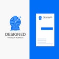 Business Logo for Aim, focus, goal, target, targeting. Vertical Blue Business / Visiting Card template