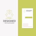 Business Logo for Algorithm, chart, data, diagram, flow. Vertical Green Business / Visiting Card template. Creative background Royalty Free Stock Photo