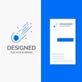 Business Logo for Asteroid, astronomy, meteor, space, comet. Vertical Blue Business / Visiting Card template Royalty Free Stock Photo
