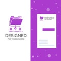 Business Logo for backup, data, files, folder, network. Vertical Purple Business / Visiting Card template. Creative background Royalty Free Stock Photo