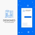 Business Logo for Build, construct, diy, engineer, workshop. Vertical Blue Business / Visiting Card template