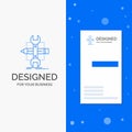 Business Logo for Build, design, develop, sketch, tools. Vertical Blue Business / Visiting Card template Royalty Free Stock Photo