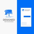 Business Logo for campaigns, email, marketing, newsletter, mail. Vertical Blue Business / Visiting Card template Royalty Free Stock Photo